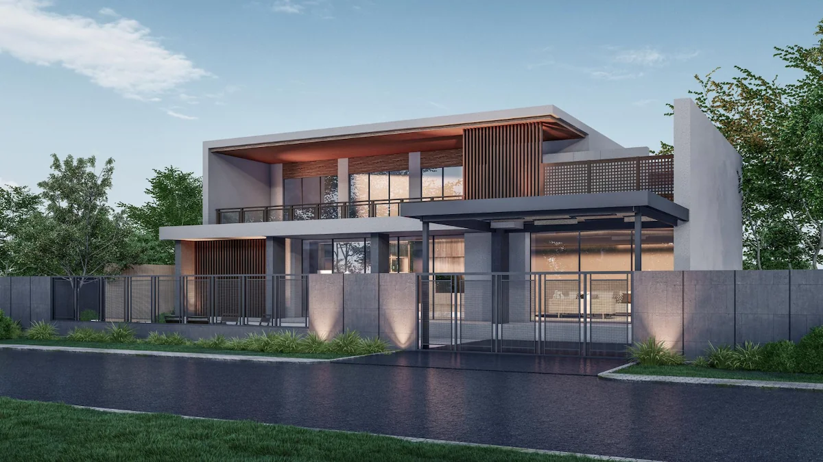 Teras Rumah Panjang ke Depan